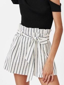 zara striped shorts