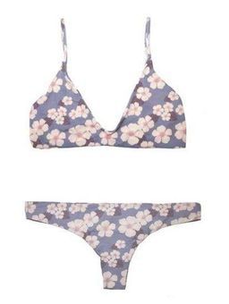 Mai Underwear Deluxe Everyday Top and Bottom in Navy Hibiscus Size Large -  $87 New With Tags - From Veronika