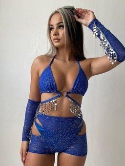 iHeartRaves Luana The Label Tokyo 5 Piece Rave Festival Set Small, Blue  With Silver Dots - $89 - From Kathryn