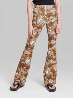 Wild Fable Women's High-Waisted Flare Leggings - Brown Swirl Size XS - $16  New With Tags - From Katie