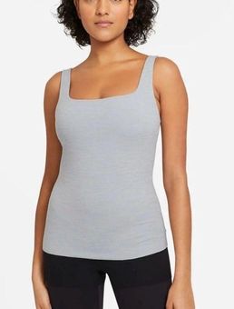 Nike Women's Yoga Dri-FIT Luxe Shelf-Bra Cropped Tank Top in Blue