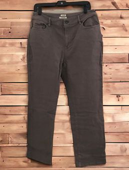 Classic Fit Women's High rise Dark Olive Jeans Size 12 Waist 16 1/2 Hip 19