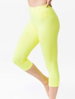 Zyia Ascend High Rise Cropped Leggings Neon Yellow size 12 - $20 - From  Jessica