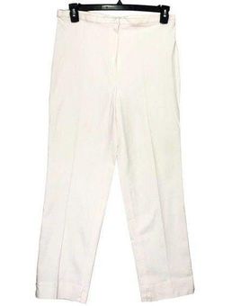 Mel & Lisa Women Size 14 White Capri Pants Stretch Cotton Vintage Split Hem  - $19 - From Dan