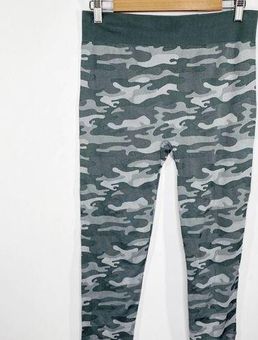 Xersion Lounge Grey White Camo Print Pull On Leggings Women's Size