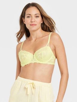 Target Auden Women's Unlined Balconette Bra - Lime Yellow Size 34