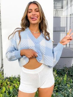 Beginning Boutique Avah Check Cardigan 