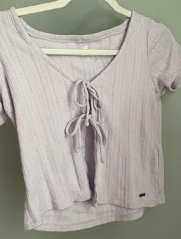 Hollister Tie Front Cardigan in White