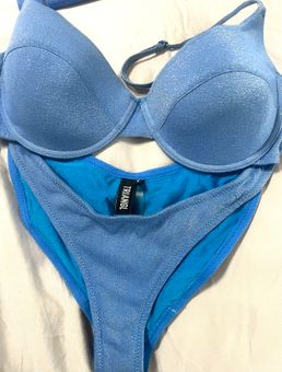 Triangl blue marina sparkle bikini set , size