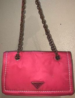 Authentic Prada Chain Purse Pink Leather Cross Body Bag