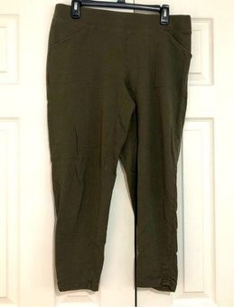 J.JILL WOMEN'S OLIVE GREEN PIMA COTTON ANKLE LENGTH LEGGINGS Sz S