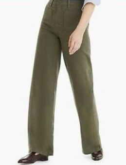 Green High Rise Wide Leg Pants