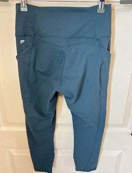 Fabletics Dusty Teal On-The-Go PowerHold High-Waisted Capri