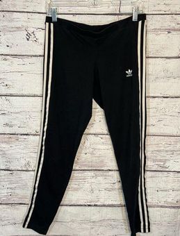 Adidas Stretch Leggings Three Stripe Black-Large - $14 - From Rene