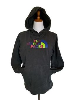 The North Face logo hoodie bright rainbow half dome Size M 27