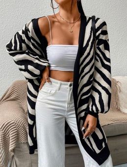 Zebra Duster Cardigan Sweater