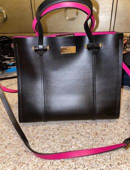 Total 73+ imagen black kate spade purse with pink lining