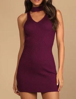 Lulus Much to Love Purple Ribbed Knit Mock Neck Sleeveless Mini Dress size  XL - $49 New With Tags - From maria