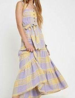 urban outfitters yellow plaid dress