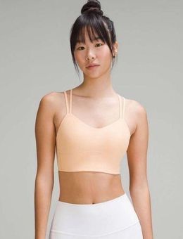 Lululemon Like a Cloud Longline Ribbed Bra Wireless Sports Bra Summer Glow  12 Size L - $61 New With Tags - From Marie