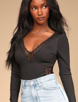 Lulus black lace long sleeve bodysuit Size XS - $26 (42% Off Retail) - From  Layla