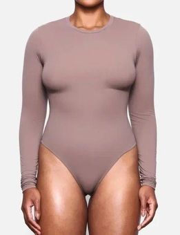 Skims Fits Everybody Wrap Long Sleeve Bodysuit In Stock Availability