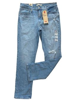 Levi's 724 high rise straight leg jeans in mid wash blue