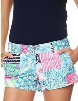 Lilly Pulitzer Walsh Shorts Multi Osterville Patch Multiple Size 2