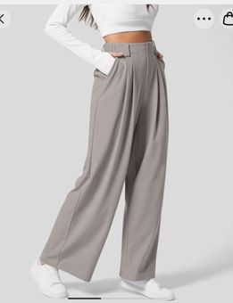 Halara High Waisted Plicated Side Pocket Wide Leg Waffle Casual Pant Gray  Size M petite - $20 (33% Off Retail) New With Tags - From Rebecca