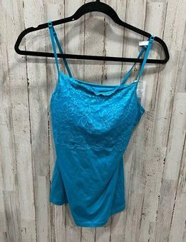 NWT Modern Movement Capri Breeze Blue Lace Built In Padded Bra Camisole  Tank Size L - $15 New With Tags - From Destiny