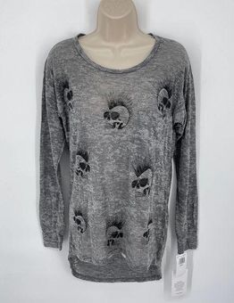 Lauren Moshi Women's NEW T-shirt w/ Mini Rock Skulls Size XS