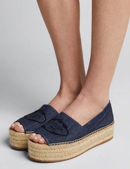 Prada Denim Logo Espadrille Loafers Size 7 - $550 (15% Off Retail) New With  Tags - From Kiana