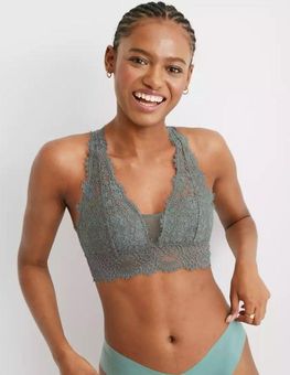 Aerie Eyelash Lace Padded Plunge Bralette Green Size M - $31 (22% Off  Retail) New With Tags - From Lauren