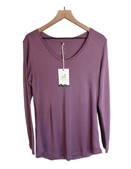 WoolX Eva Tunic Merino Wool Long Sleeve Top Purple Size L - $115