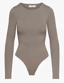 Aritzia Babaton Contour Crew Long sleeve Bodysuit Gray - $40 (31% Off  Retail) New With Tags - From Lindsay