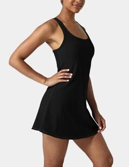 Halara Ribbed Knit Racerback Built-In Shorts Athletic Tennis Mini Dress in  Black - $45 New With Tags - From Tinnie