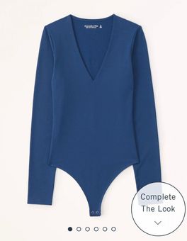 Abercrombie u0026 Fitch Long-Sleeve Seamless Fabric V-Neck Bodysuit Blue Size  XS - $22 (56% Off Retail) New With Tags - From Emily
