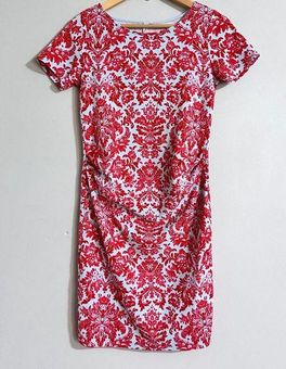 PinkBlush Blue Printed Short Sleeve Fitted Maternity Dress