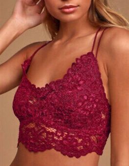 Free People Celine Bralette in Mulberry Size Medium Red - $49 - From  loveofanother