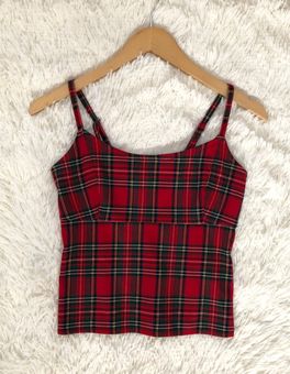 Plaid Smocked Tank Top