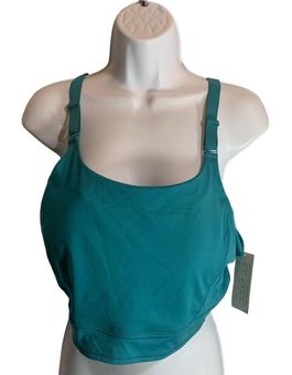 All In Motion Sports Bra Womens Mesh Back Longline Turquoise Green