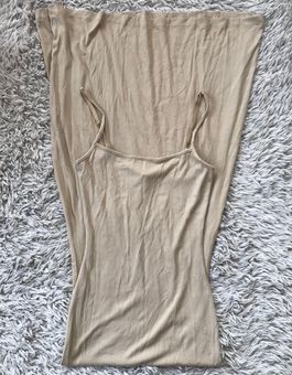 Skims Soft Lounge Long Slip Dress In Taupe