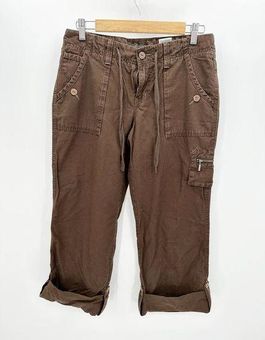 Eddie Bauer | Pants & Jumpsuits | Eddie Bauer Drawstring Twill Cargo Pants  Womens Beige 100 Cotton | Poshmark