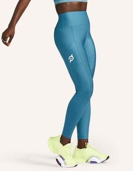 Peloton Show Up Ribbed Side Pocket Logo Leggings Size Large Cycling - $36 -  From Abigail