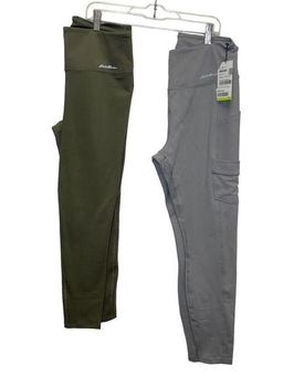 Eddie Bauer trail tight leggings cargo pockets gray green Size M - $40 -  From Whitney