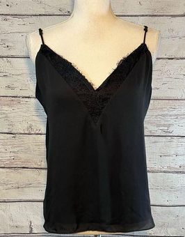 Socialite Cami Top Black w Eyelash Lace Trim-XL - $17 - From Rene