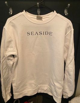 white seaside sweatshirt