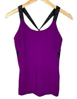 Lululemon Athletica Purple Gray Racerback Workout Tank Built In Shelf Bra  Size 8 Size M - $35 - From Briana