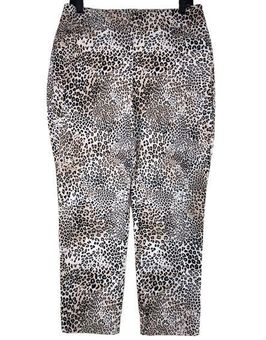 Chico's Womens Size 1R US 8 Pull On Pants Stretch Animal Print