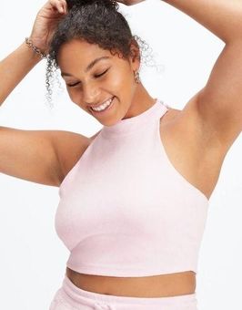 Fabletics • Terry Built In Bra Tank • Pink • XL • Cropped • Thin